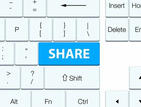 Share cyan blue keyboard button Stock Illustration
