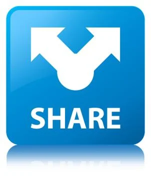 Share cyan blue square button Stock Illustration