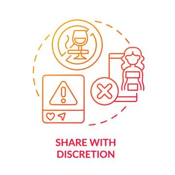 Share with discretion red gradient concept icon 스톡 일러스트