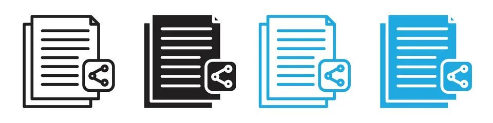 Share Document Icon for Effective Social Media Marketing and Content Distri.. Stock Illustration