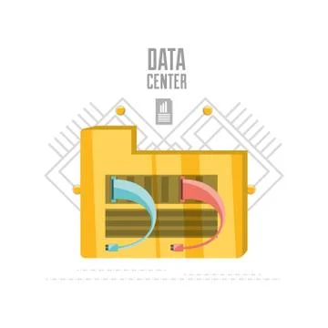 Share documents and files data center Stock Illustration