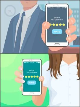 Share Experience Rate Mobile Application Vector イラスト素材