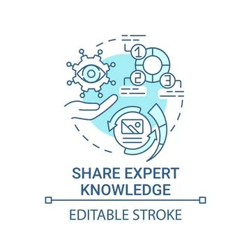 Share expert knowledge concept icon Stock Illustration