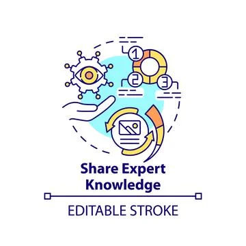 Share expert knowledge concept icon Stock Illustration
