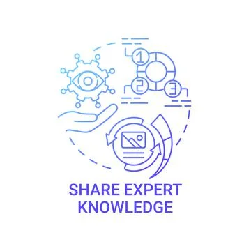 Share expert knowledge concept icon Stock Illustration