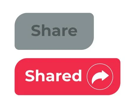 Share flat social media web button set Illustrazione stock