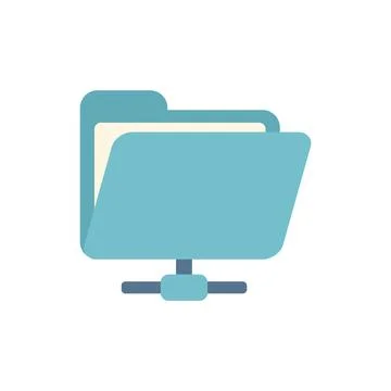 Share folder icon flat vector. Button web Stock Illustration