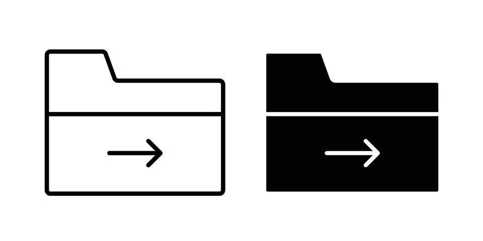 Share folder line icon black vector isolated on white Stock Illustration