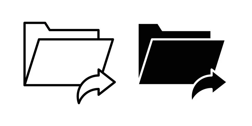 Share folder line icon concept logo design collection Stock Illustration