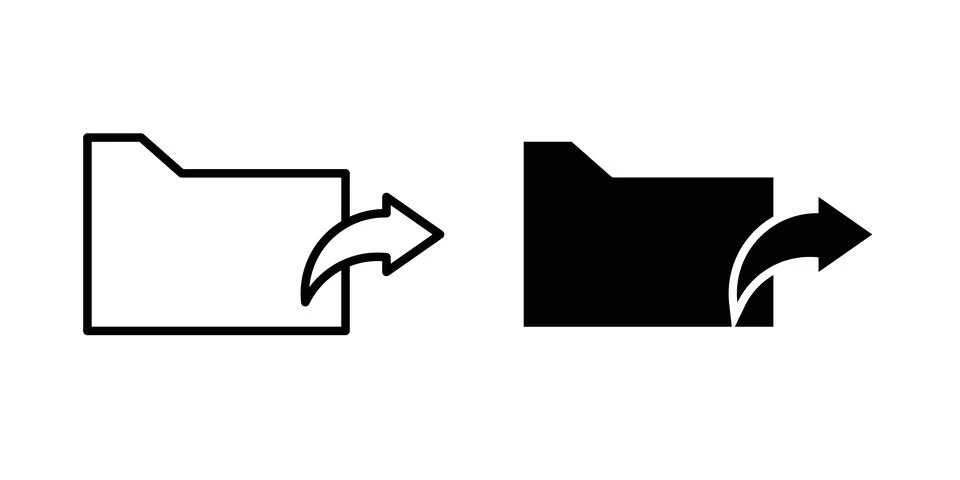 Share folder line icon design. Illustration icons in linear and clipart pack Stock Illustration