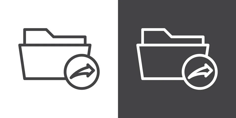Share folder line icon Stock Illustration
