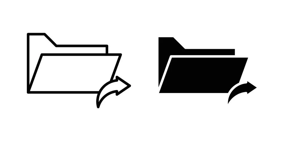 Share folder line icon modern style vectors set Stock Illustration