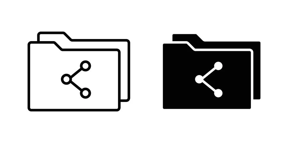 Share folder line icon vector design illustrations Stock Illustration