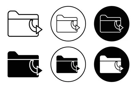 Share folder symbol icon sign collection in white and black Stockillustratie