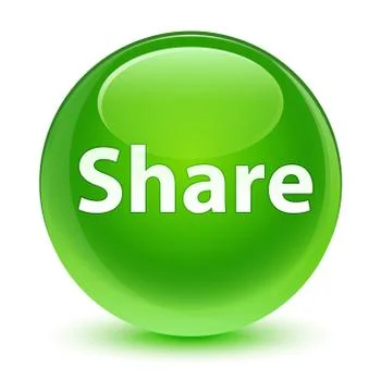 Share glassy green round button Stock Illustration