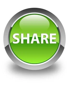 Share glossy green round button Stock Illustration