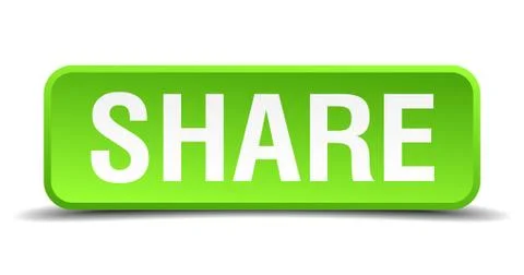 Share green 3d realistic square isolated button Stock Illustration
