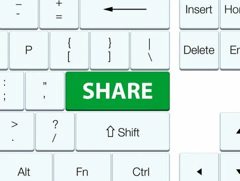 Share green keyboard button Stock Illustration