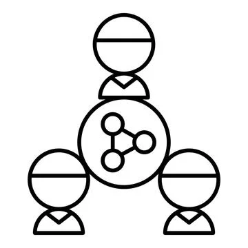 Share Group Line Icon Stock Illustration