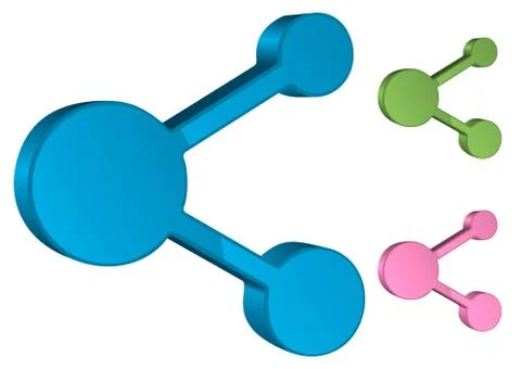Share Icon 3D, Vector Illustration Stock Illustration