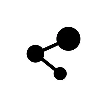 Share icon in flat style. Connect solid symbol Illustrazione stock