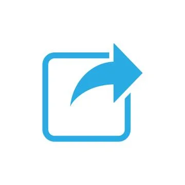 Share icon. Forward Icon. Vector illustration, flat design. Stock Illustration