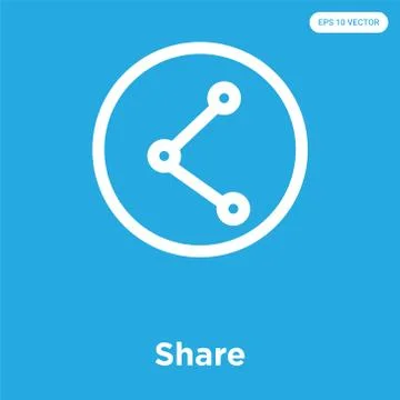 Share icon isolated on blue background Free Stock Illustration