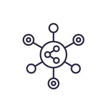 Share icon, line style vector Ilustración de archivo