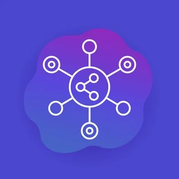 Share icon, linear style vector Stock Illustration