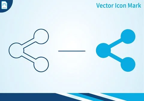 Share icon outline and solid graphic for connectivity. 스톡 일러스트