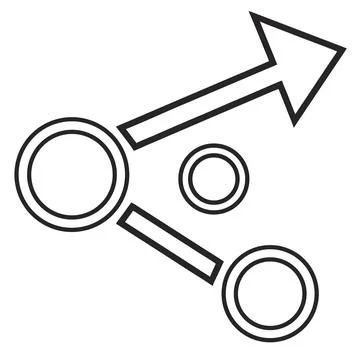 Share Icon Outline Vector Isolated for Social Media and Networking Illustrazione stock