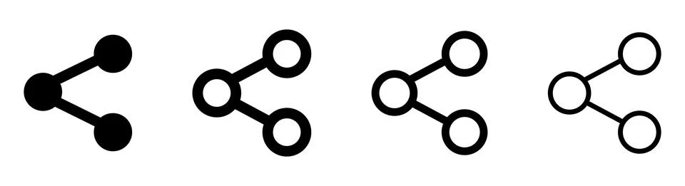 Share icon set. Flat and line art style Stock Illustration