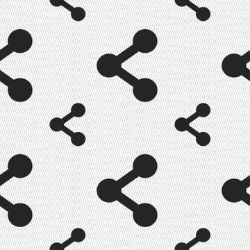 Share icon sign. Seamless pattern with geometric texture. Vector Stock Illustration