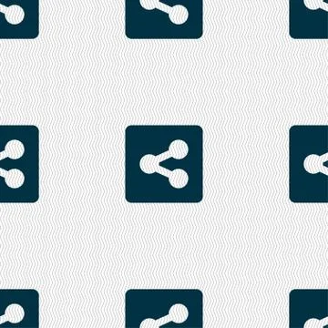 Share  icon sign. Seamless pattern with geometric texture. Vector Stock Illustration