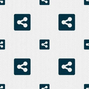 Share  icon sign. Seamless pattern with geometric texture. Vector Stock Illustration