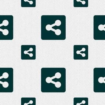 Share  icon sign. Seamless pattern with geometric texture. Vector Illustrazione stock