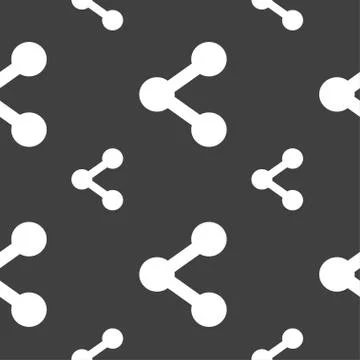 Share icon sign. Seamless pattern on a gray background. Vector Stock Illustration