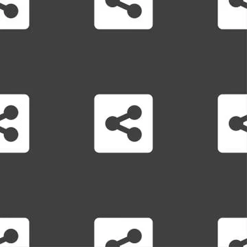 Share  icon sign. Seamless pattern on a gray background. Vector Stock Illustration