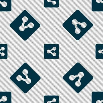 Share icon sign. Seamless pattern with geometric texture. Illustrazione stock