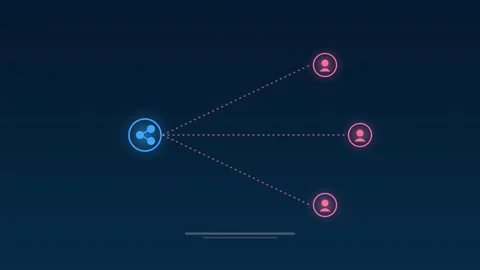 Share icon spreading connections sky social loop Video stock 342614786
