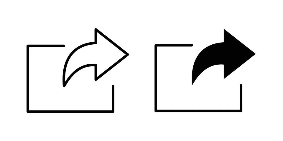 Share icon symbol  illustration bundle in black colour Stock Illustration