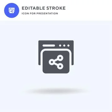 Share icon vector, filled flat sign, solid pictogram isolated on white, logo  Stock Illustration