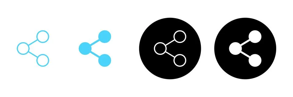 Share icon vector. Sharing sign and symbol Illustrazione stock