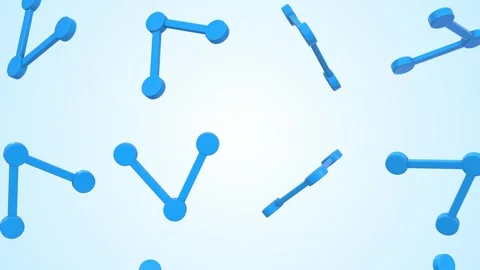 Share Icons Falling on a Light Blue Background. 3D Share Icon Animation. 4K Stock Footage 296808302