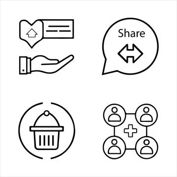 Share icons set vector eps Stock Illustration