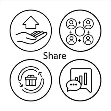 Share icons set vector eps 10 Stock Illustration