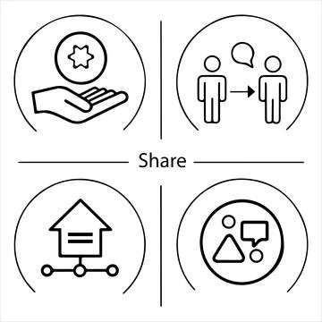 Share icons set vector Stock Illustration