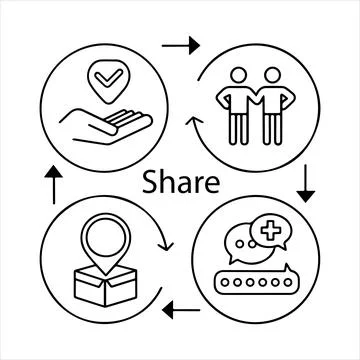 Share icons vector Stock Illustration