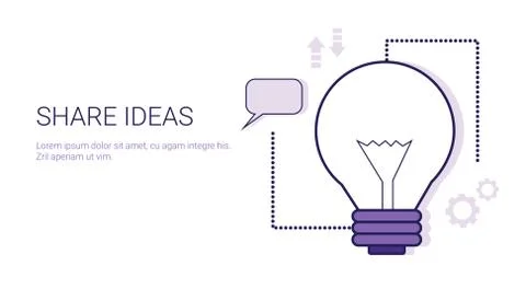 Share Ideas Business Concept Template Web Banner With Copy Space イラスト素材