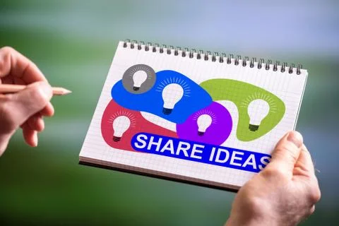 Share ideas concept on a notepad Stock-Fotos